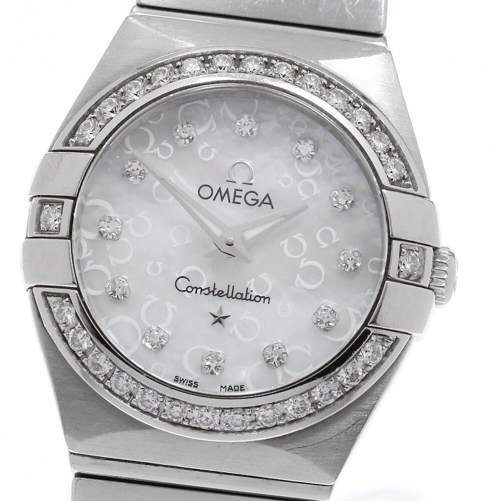オメガ OMEGA 123.15.24.60.55.005 コンステレーション ブラッシュ ダイヤベゼル 12P クォーツ レディース _966422【中古】