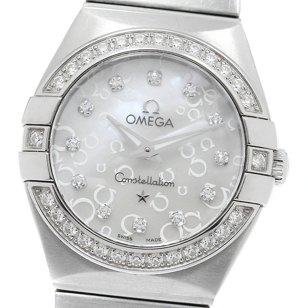 オメガ OMEGA 123.15.24.60.55.005 コンステレーション ブラッシュ ダイヤベゼル 12P クォーツ レディース 箱・保証書付き_967515【中古】