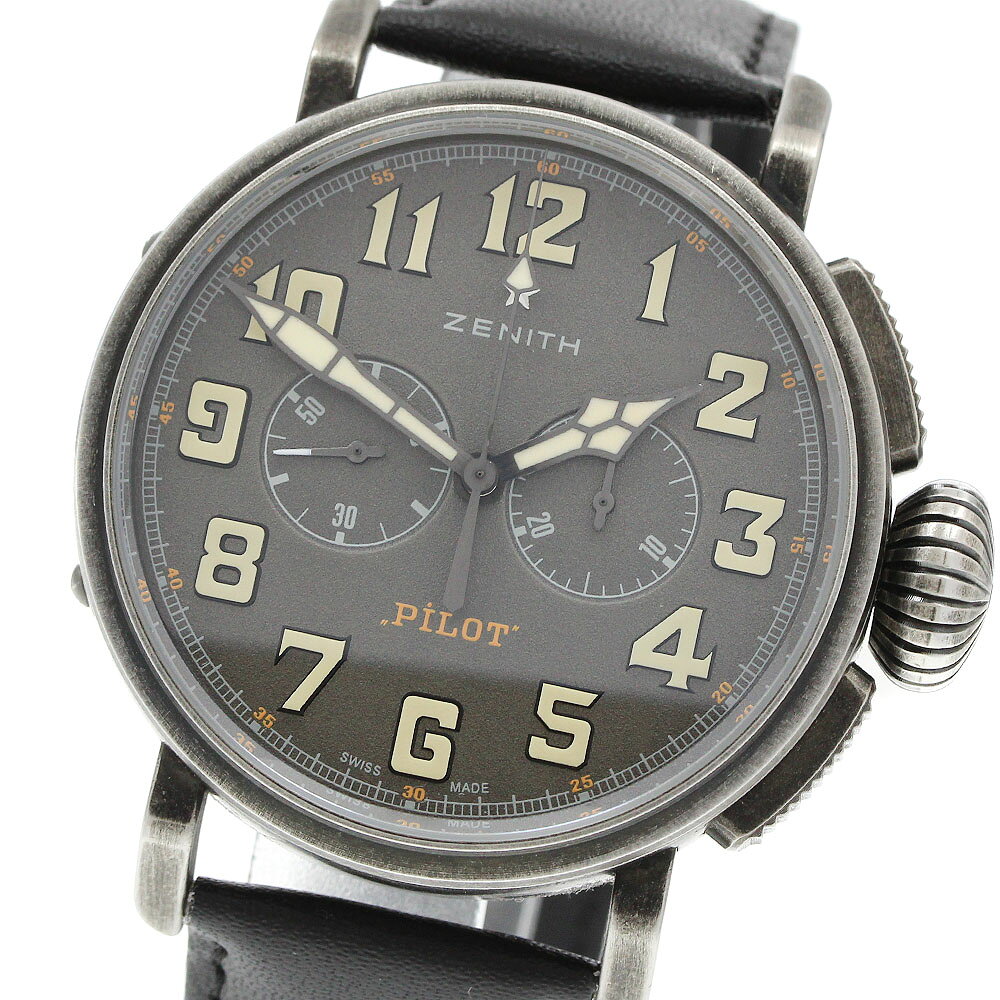 ゼニス ZENITH 11.2430.4069 パイロット TYPE 20 トンアップ クロノグラフ 自動巻き メンズ 良品 _967616【中古】