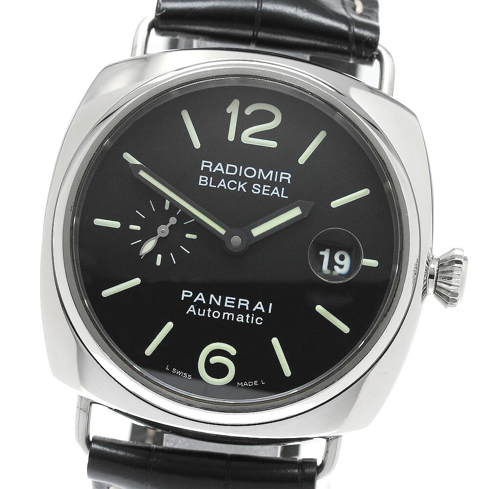 パネライ PANERAI PAM00287 ラジオミール ブラックシール デイト 自動巻き メンズ 良品 箱・保証書付き_949403【中古】