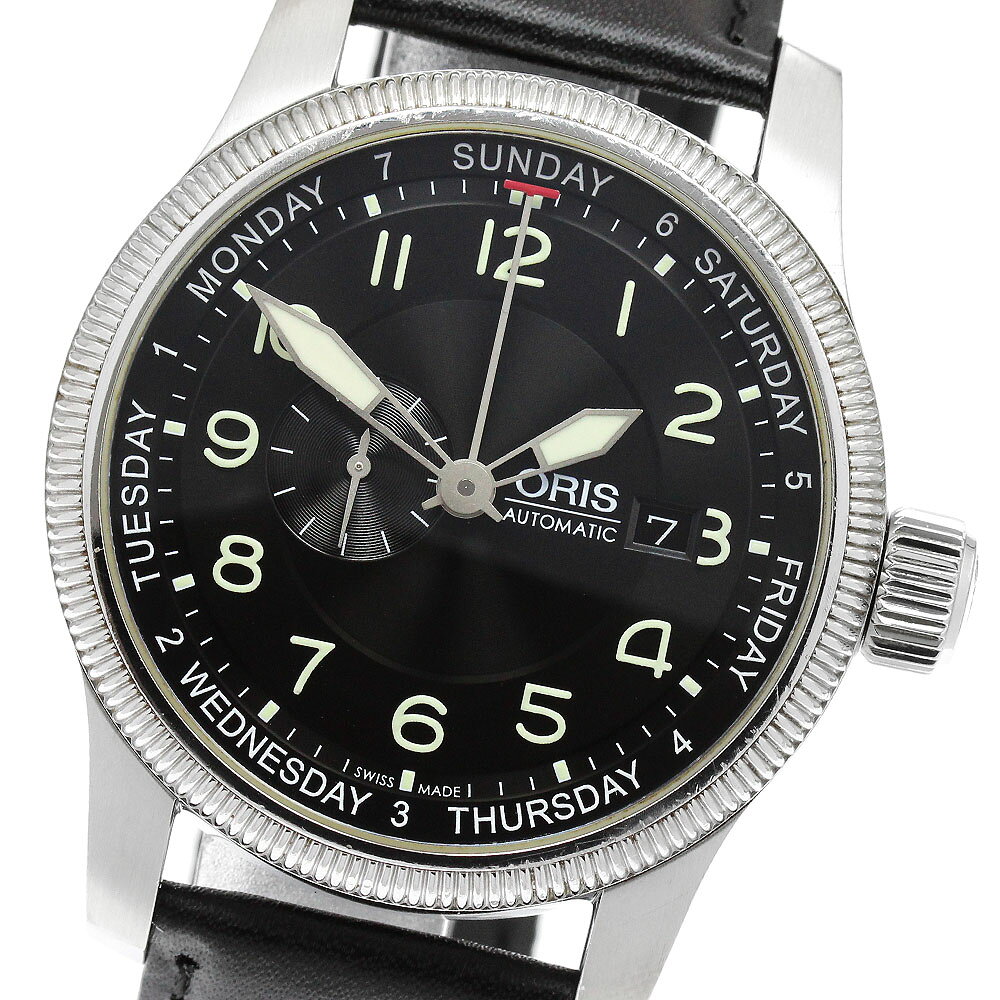 オリス ORIS 7629-40 ビッククラウン デイト スモールセコンド 自動巻き メンズ 保証書付き_961605【中古】