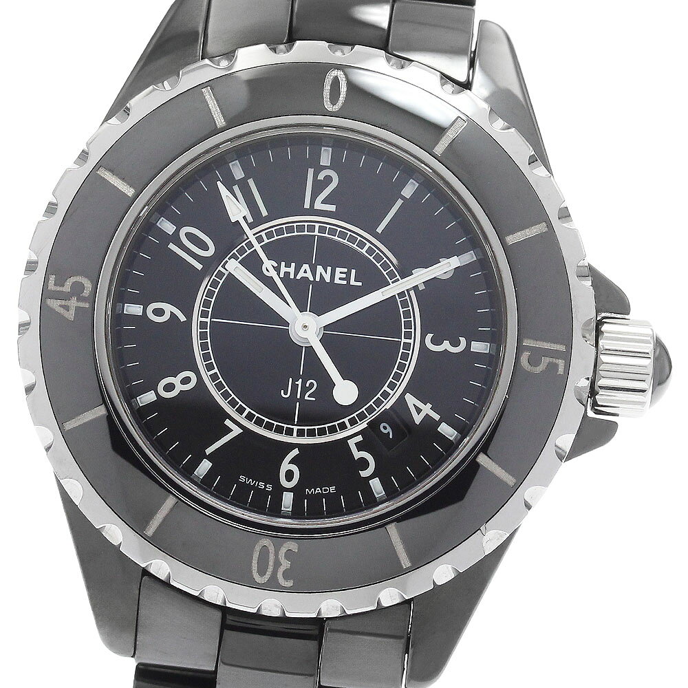 シャネル CHANEL H0682 J12 黒セラミック 33MM デイト クォーツ レディース 良品 _962826【中古】