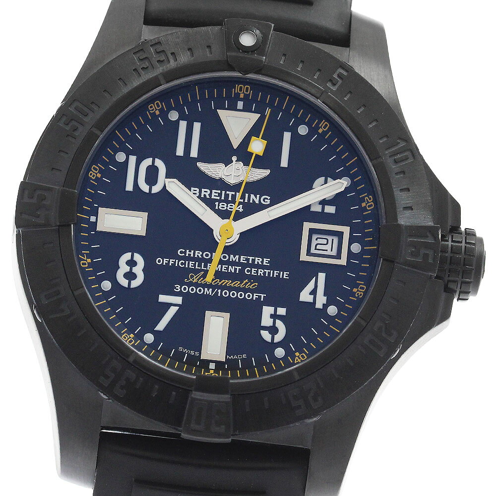 ベルト訳あり ブライトリング BREITLING M17330 アベンジャー シーウルフ ブラックスティール 1000本限定 自動巻き メンズ 保証書付_968424【中古】