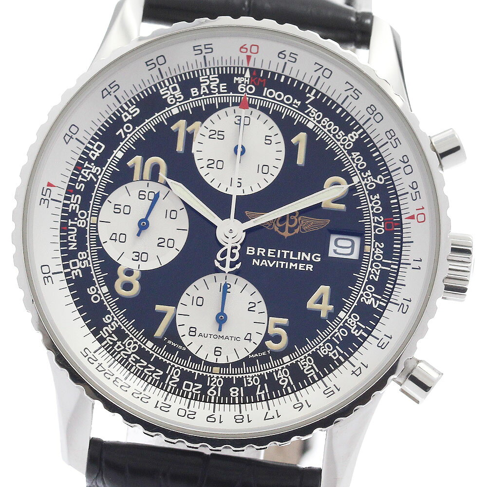 ブライトリング BREITLING A13022.1 オールドナビタイマー デイト クロノグラフ 自動巻き メンズ 保証書付き_968692【中古】