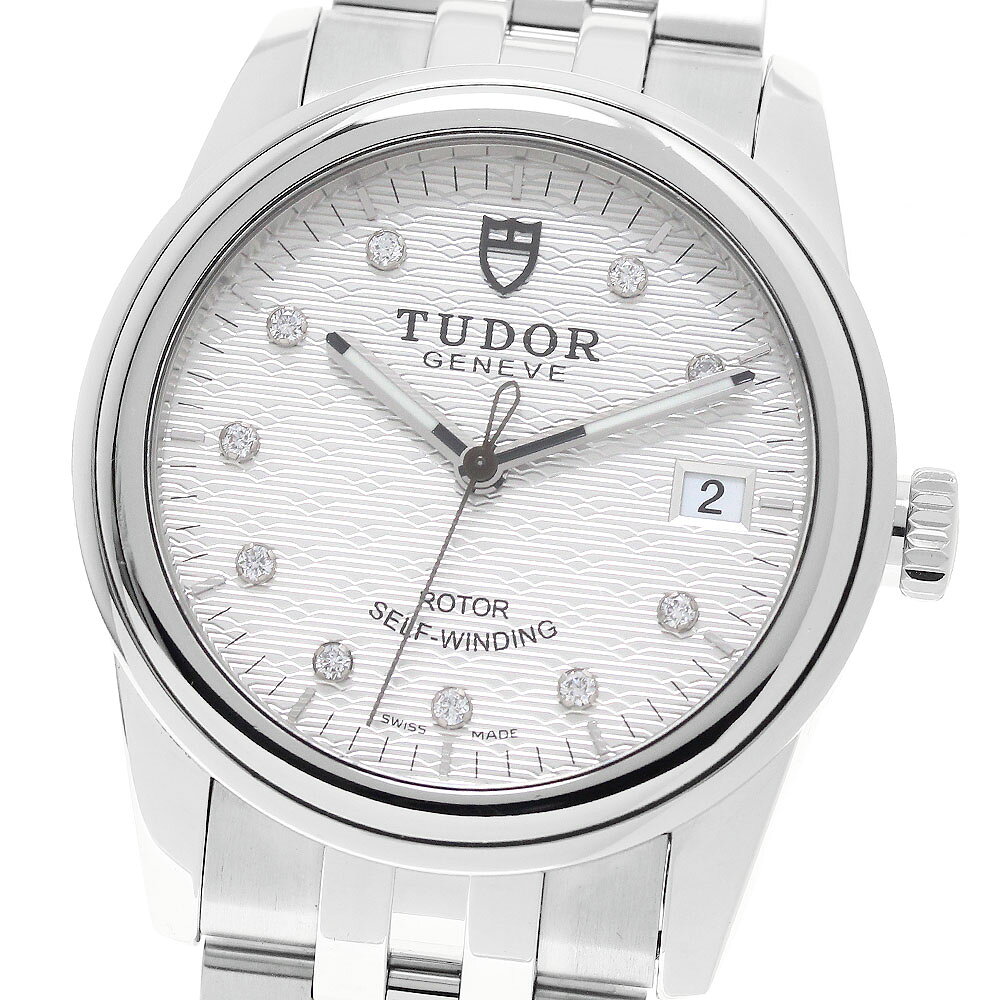 チュードル TUDOR 55000 グラマー デイト 10Pダイヤ 自動巻き メンズ 保証書付き_957917【中古】