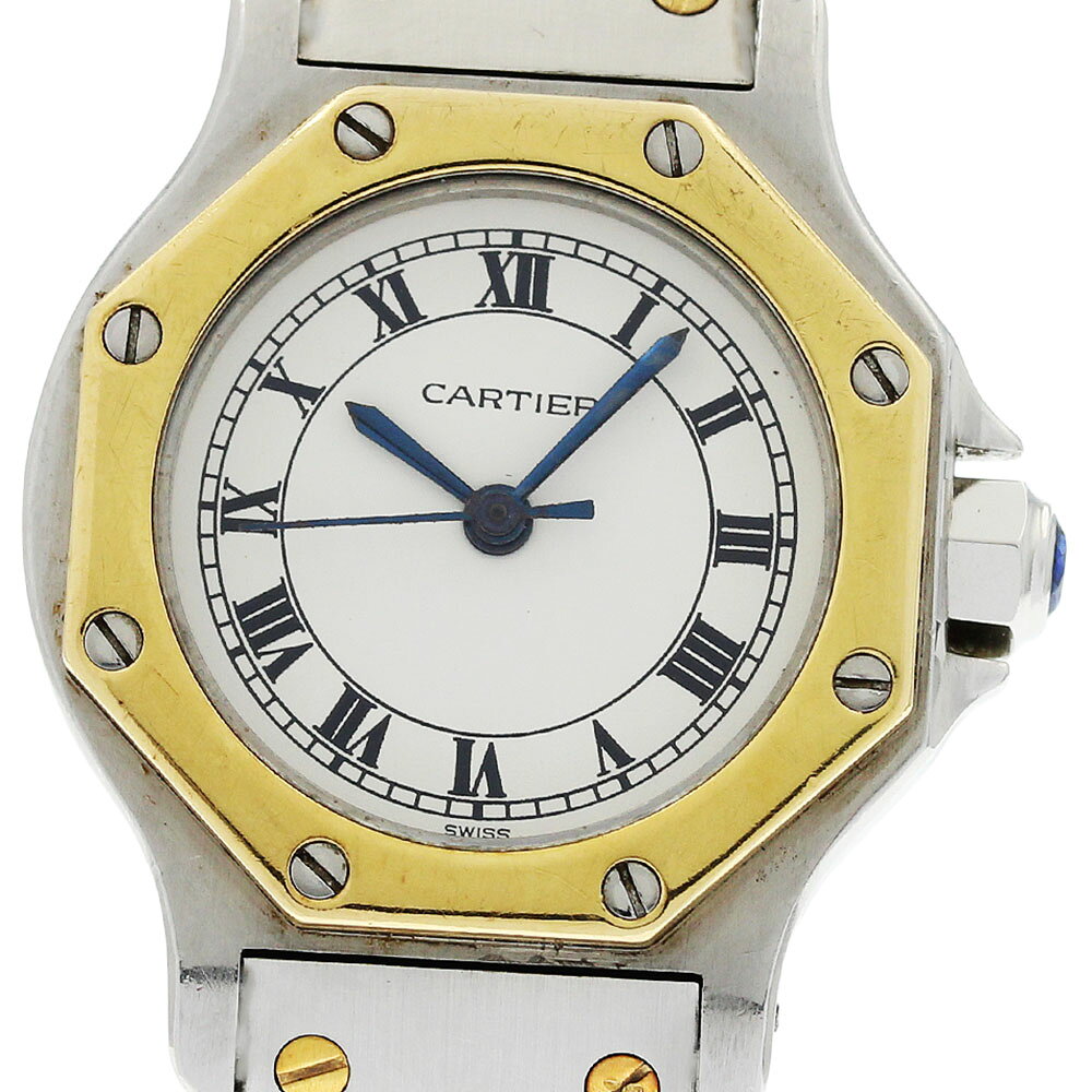 カルティエ CARTIER サントスオクタゴンSM YGコンビ 自動巻き レディース _967629【中古】