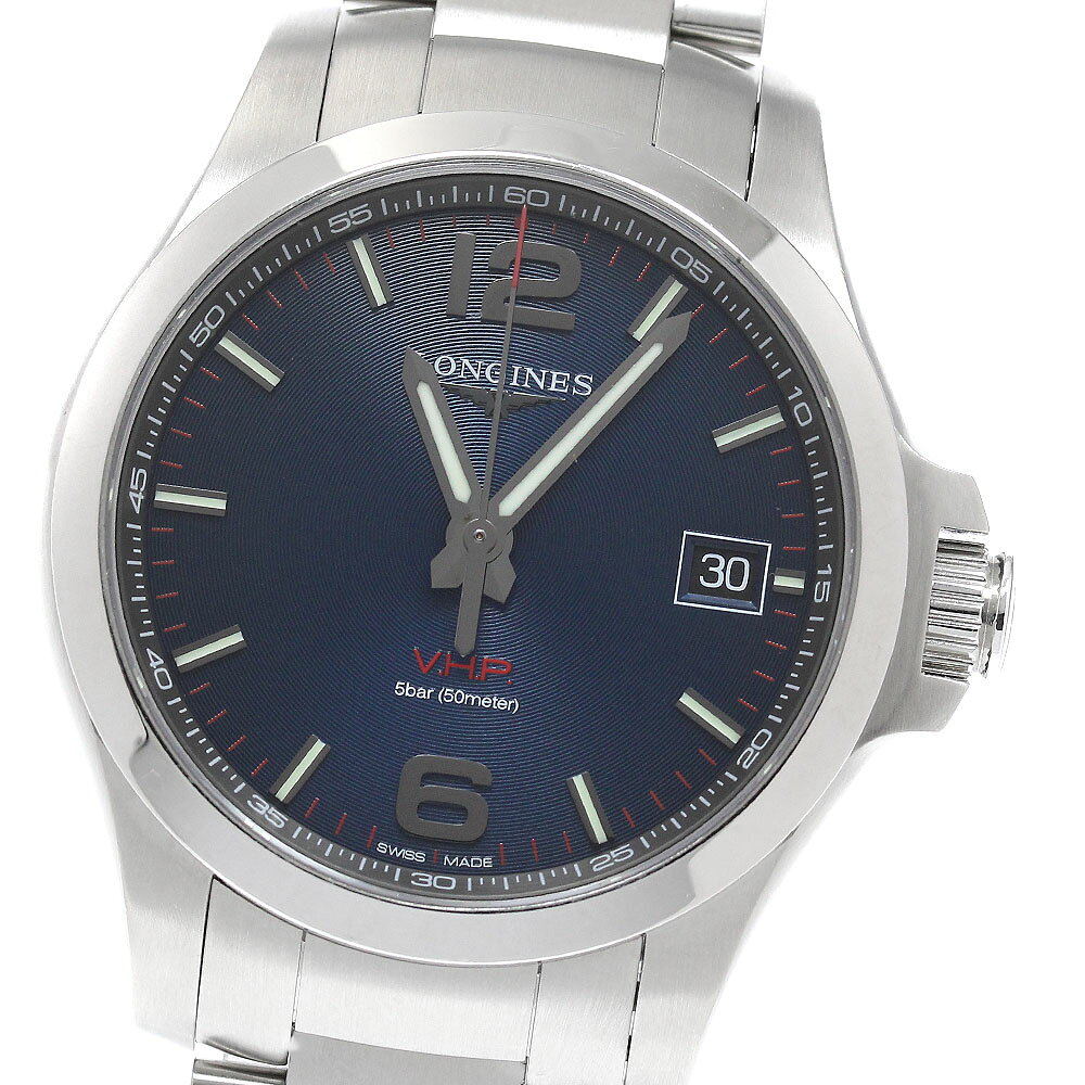 ロンジン LONGINES L3.716.4 コンクエスト V.H.P デイト クォーツ メンズ _967845【中古】