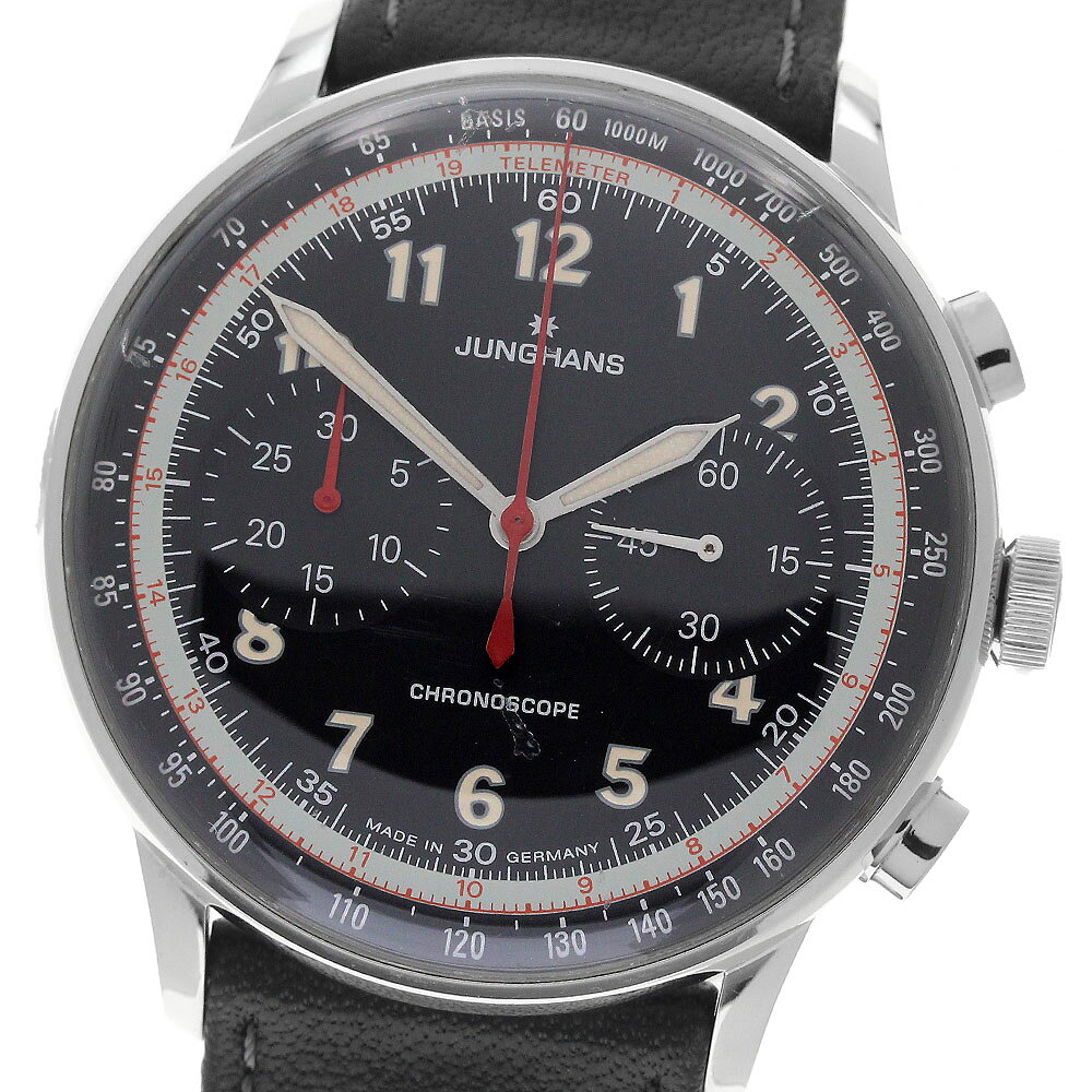 ユンハンス JUNGHANS 027/3381 ユンハンス マイスターテレメーター クロノグラフ 自動巻き メンズ 箱・保証書付き_968271【中古】