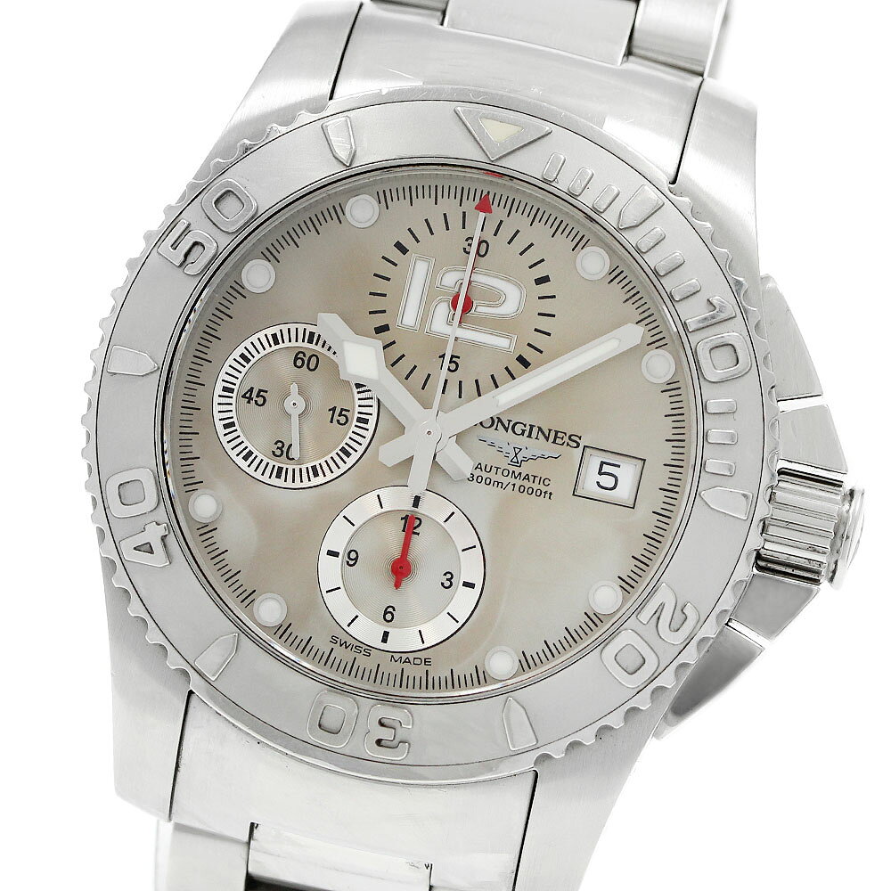 ロンジン LONGINES L3.673.4 ハイドロ コンクエスト クロノグラフ 自動巻き メンズ 保証書付き_968585【中古】