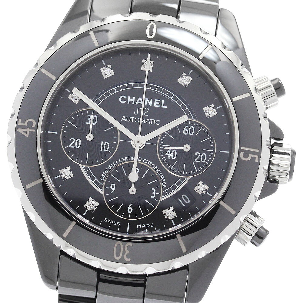 シャネル CHANEL H2419 J12 クロノグラフ 9Pダイヤ 自動巻き メンズ _968694【中古】