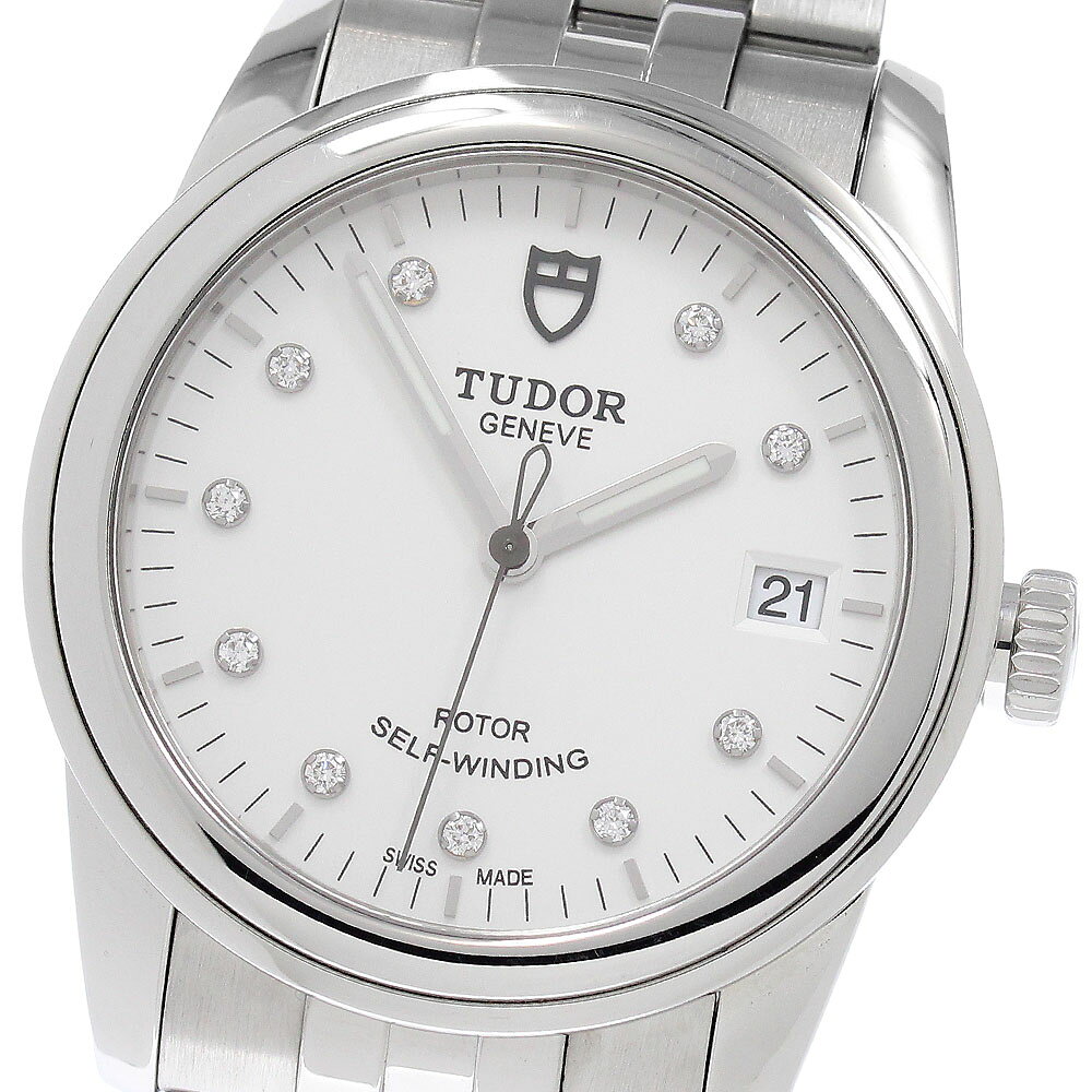 チュードル TUDOR 55000 グラマー デイト 10Pダイヤ 自動巻き メンズ 良品 保証書付き_968885【中古】