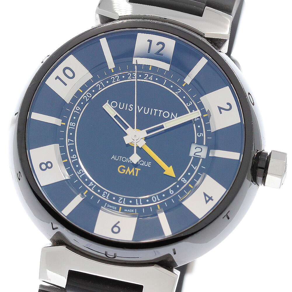 ルイ・ヴィトン LOUIS VUITTON Q113K タンブールインブラック GMT デイト 自動巻き メンズ _969110【中古】
