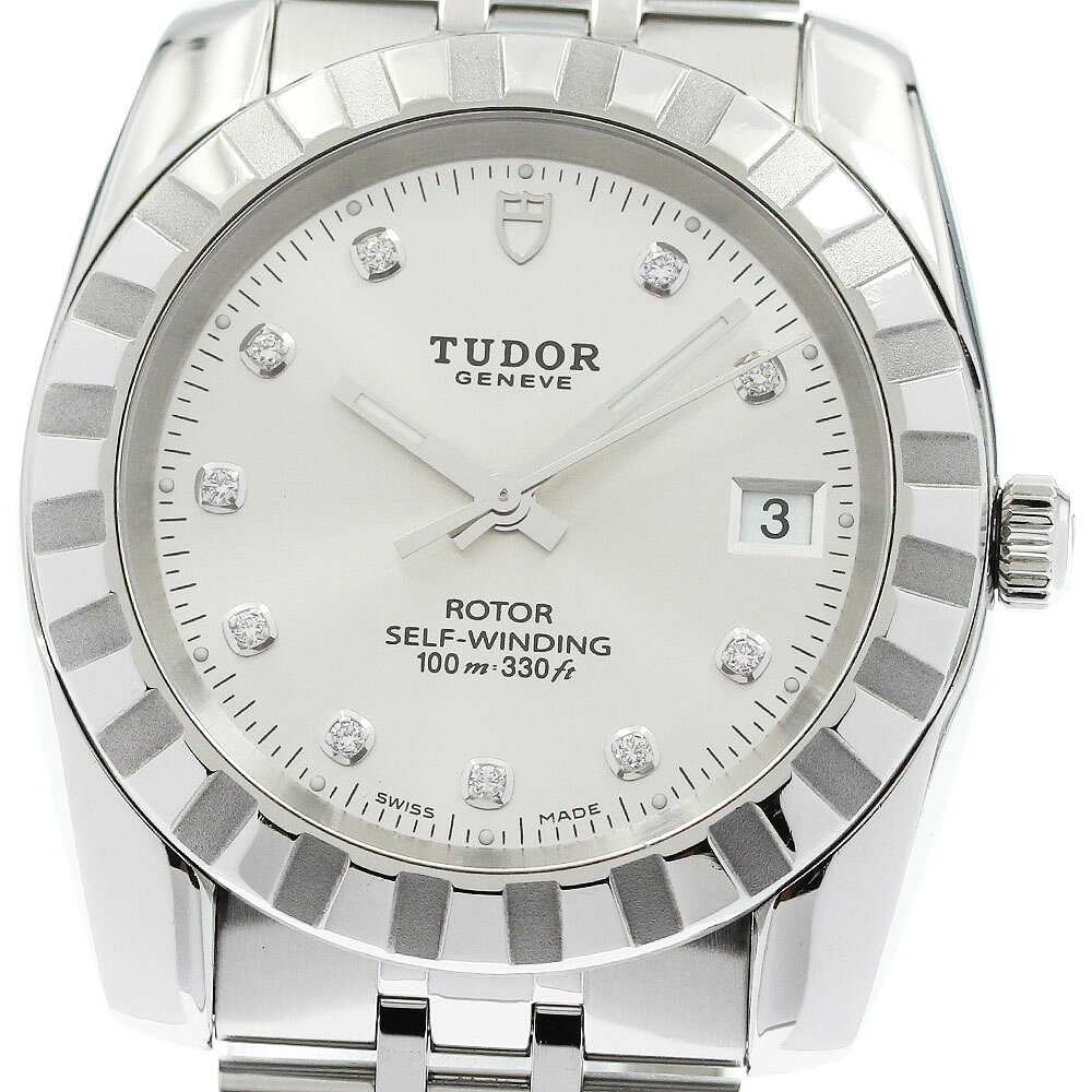 チュードル TUDOR 21010 クラシック デイト 10Pダイヤ 自動巻き メンズ 保証書付き_ ...