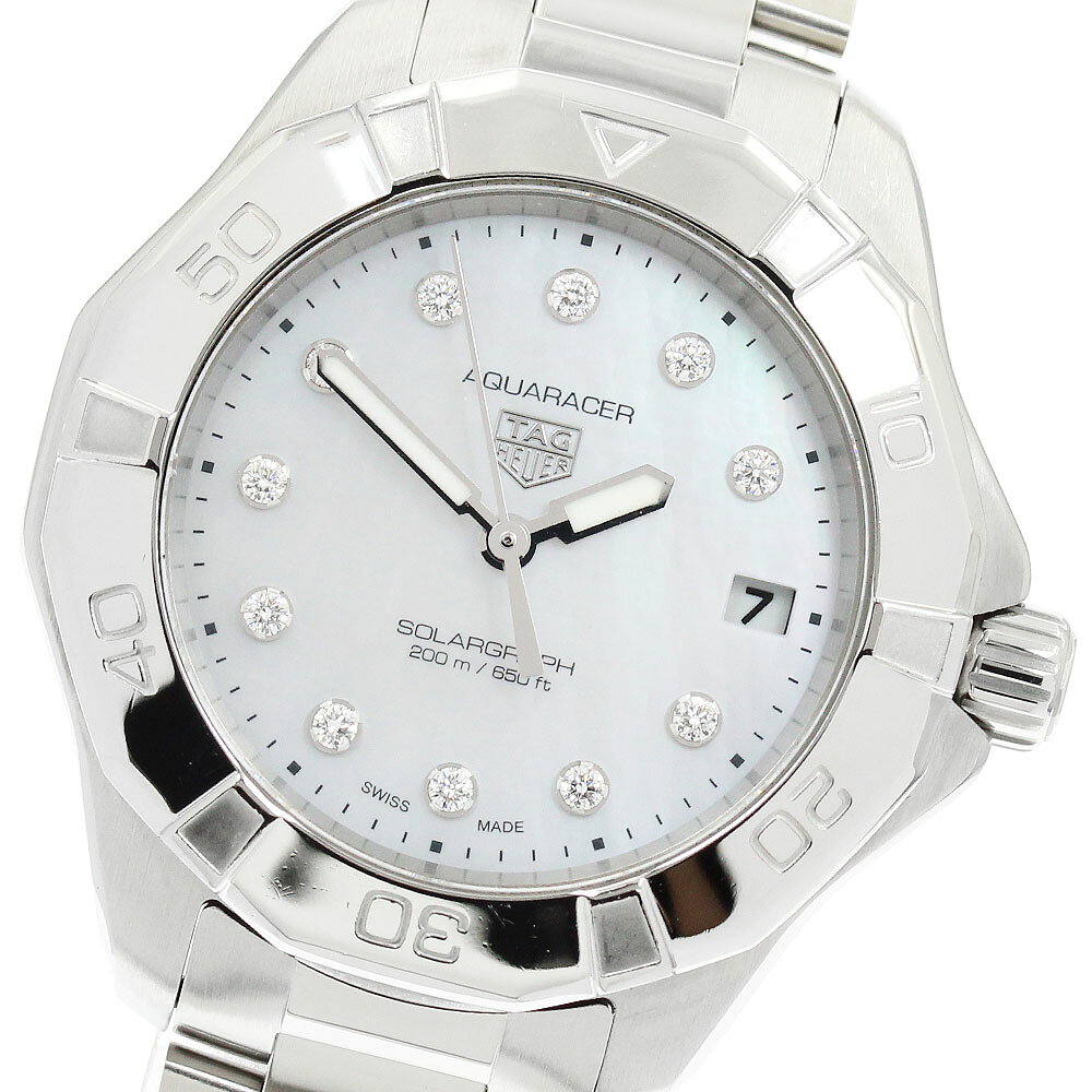 タグホイヤー TAG HEUER WBP1313.BA0005 アクアレーサー ソーラーグラフ 11Pダイヤ ソーラー ボーイズ 良品 箱・保証書付き_962592【中古】