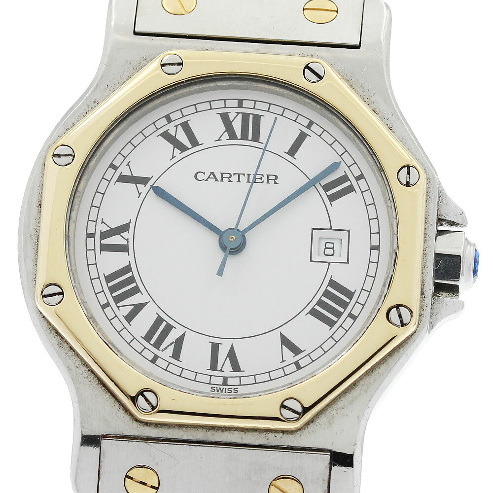カルティエ CARTIER 81037288 サントスオクタゴン LM デイト 観音バックル 自動巻き メンズ _965946【中古】