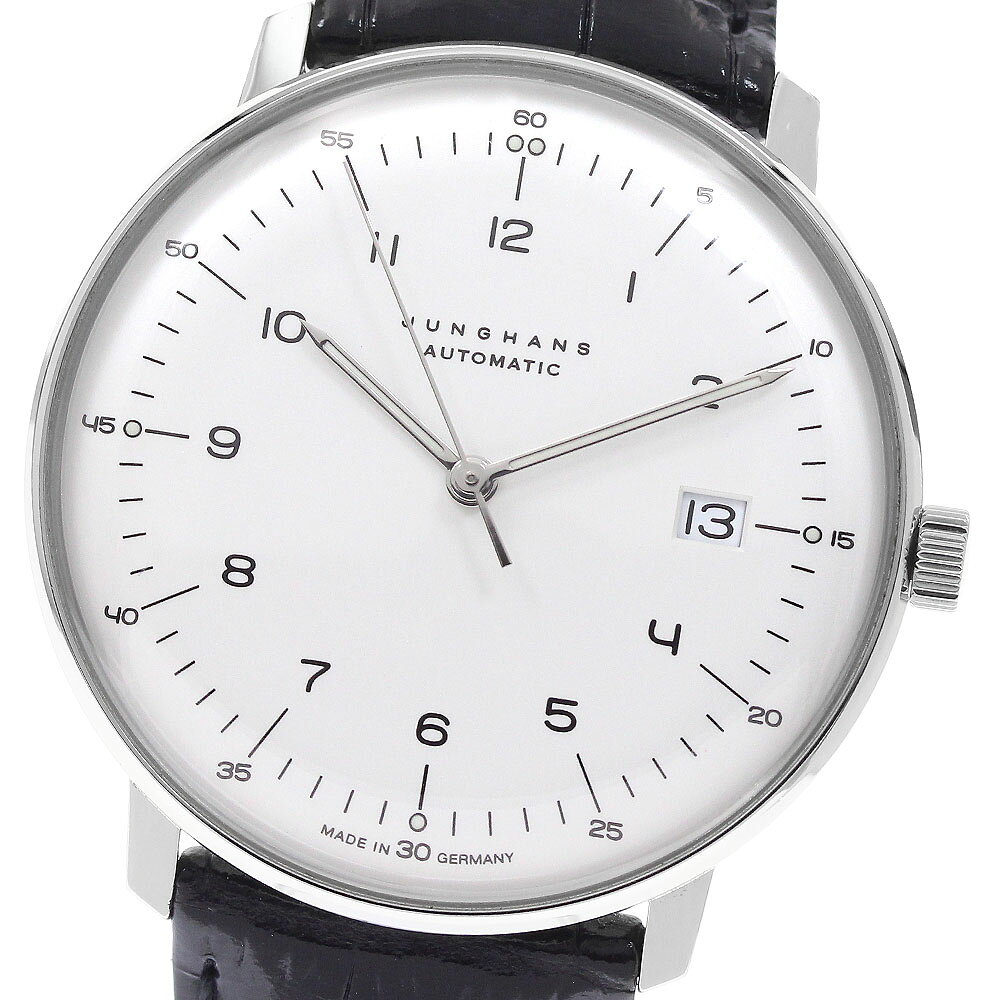 ユンハンス JUNGHANS 027/4700.04 マックスビル デイト 自動巻き メンズ 内箱・保証書付き_967749【中古】