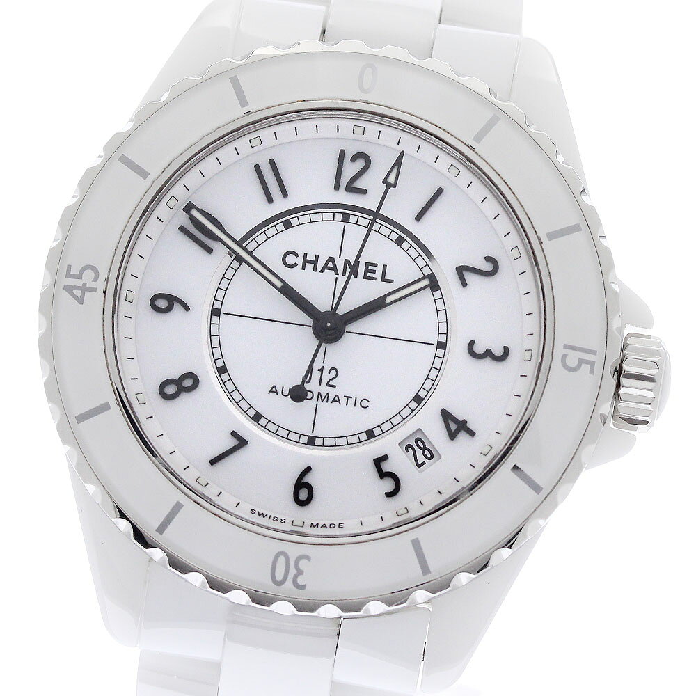 シャネル CHANEL H5700 J12 白セラミック 38MM 自動巻き メンズ 良品 箱・保証書付き_969149【中古】