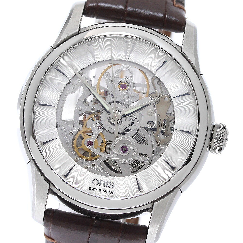 オリス ORIS 7670 アートリエ スケルトン 自動巻き メンズ 極美品 箱・保証書付き_967748【中古】