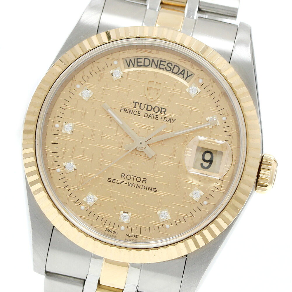 チュードル TUDOR 76213 プリンス デイトデイ YGコンビ 10Pダイヤ 自動巻き メンズ ...