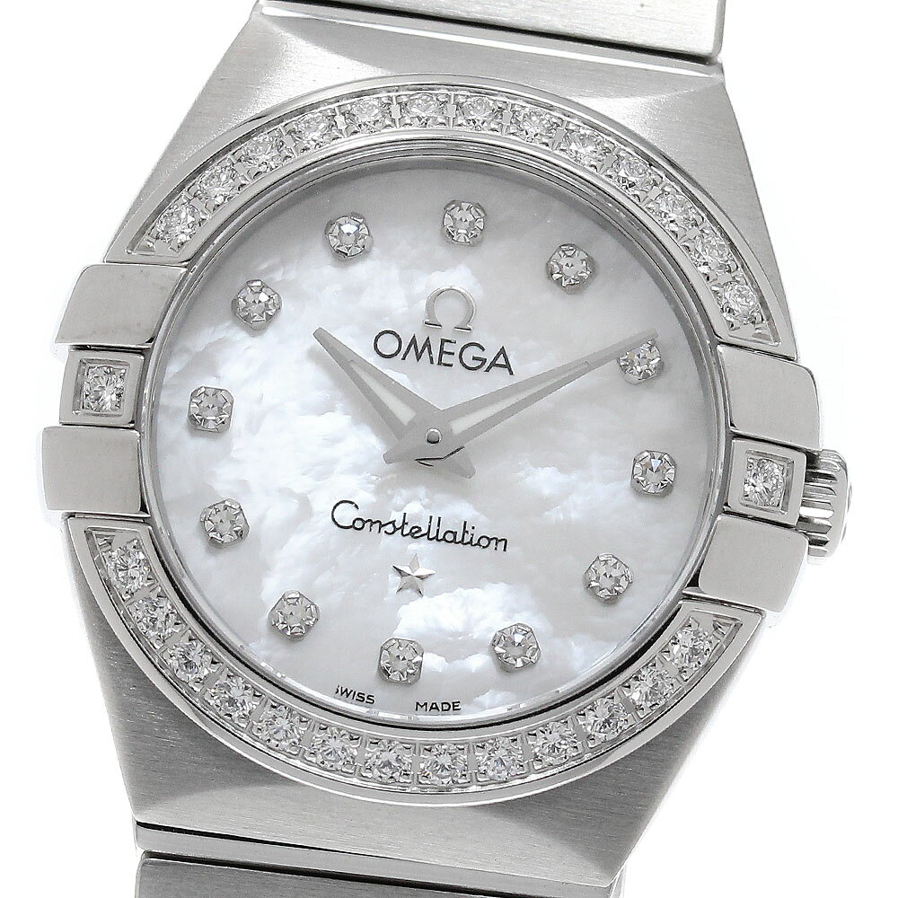 オメガ OMEGA 123.15.24.60.55.001 コンステレーション ブラッシュ ダイヤベゼル 12Pダイヤ クォーツ レディース 良品 _968946【中古】