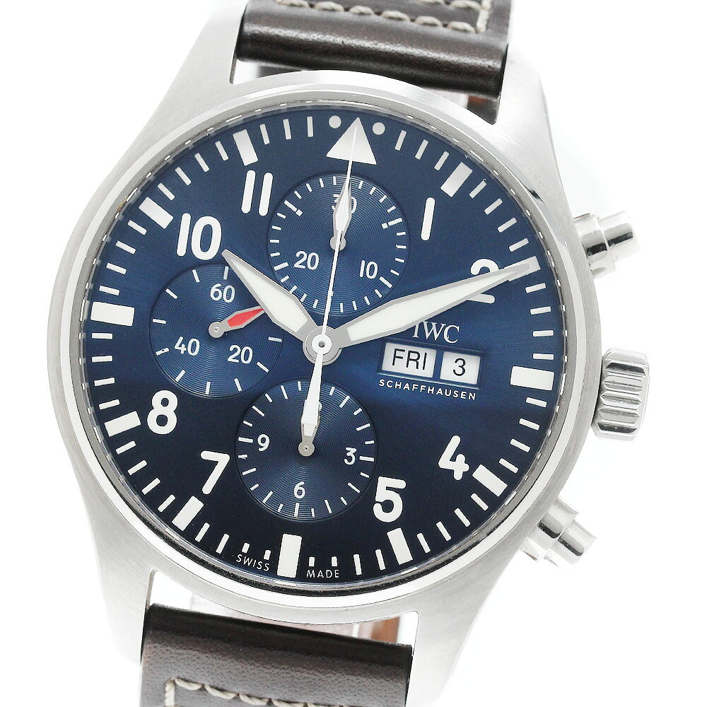 IWC IWC SCHAFFHAUSEN IW377714 パイロットウォッチ プティ プランス デイデイト クロノグラフ 自動巻き メンズ 保証書付き_968988【中古】