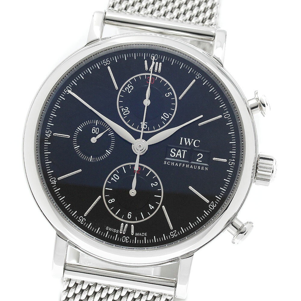IWC IWC SCHAFFHAUSEN IW391010 ポートフィノ クロノグラフ デイデイト 自動巻き メンズ 保証書付き_969032【中古】