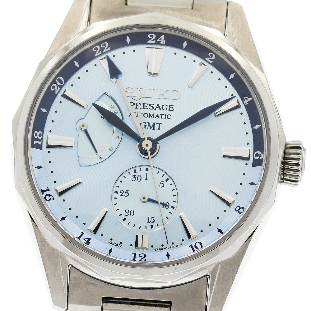 セイコー SEIKO SARF011/6R64-00E0 プレザージュ オーシャントラベラー GMT パワーリザーブ 自動巻き メンズ _970419【中古】