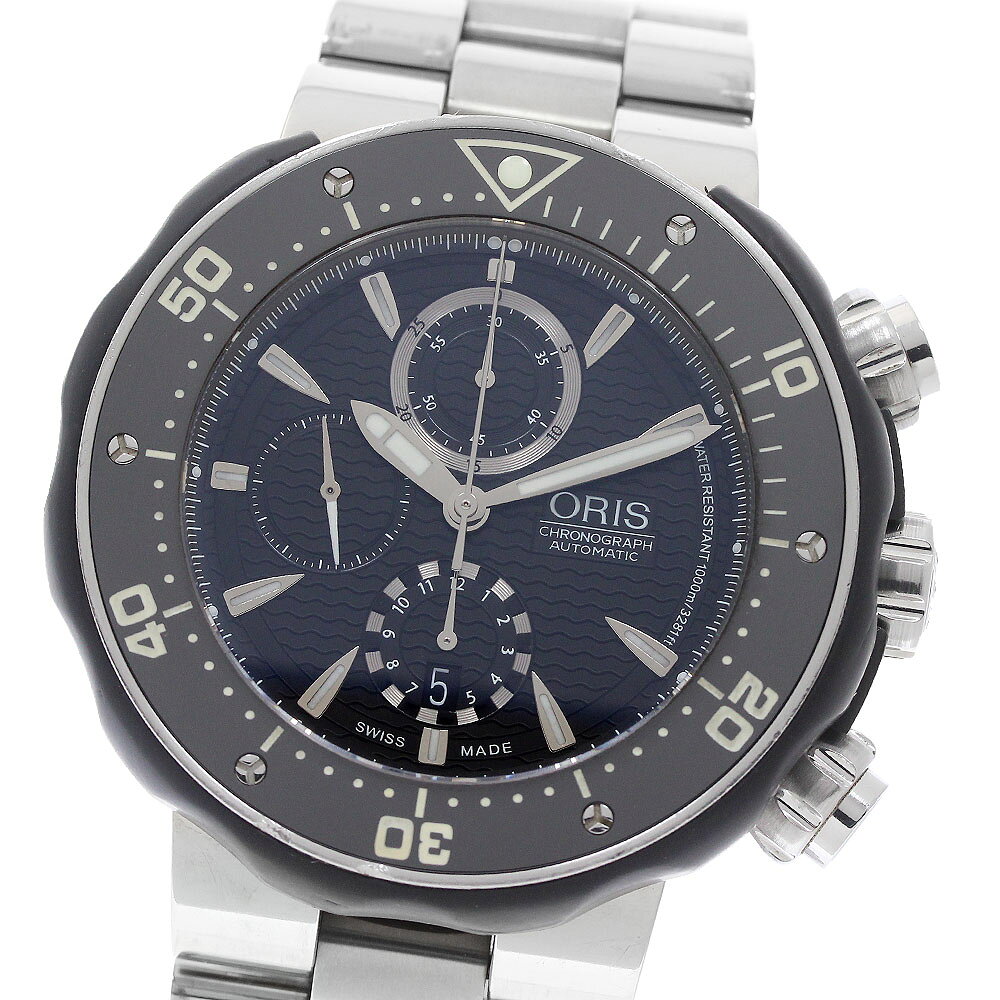 オリス ORIS 7630-71 プロダイバー クロノグラフ デイト 自動巻き メンズ 箱・保証書付き_961390【中古】