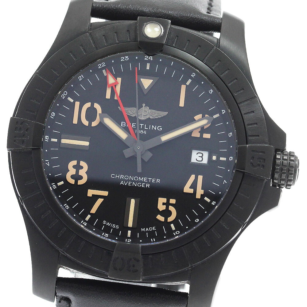 ブライトリング BREITLING V32395 アベンジャー GMT 45 ナイトミッション 自動巻き メンズ 良品 保証書付き_968441【中古】