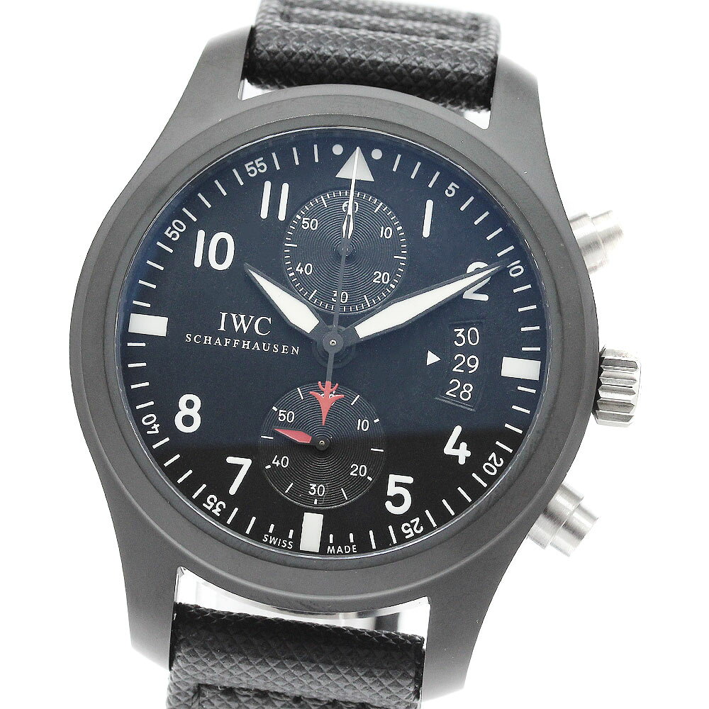 IWC IWC SCHAFFHAUSEN IW388001 パイロットウォッチ トップガン クロノグラフ 自動巻き メンズ 良品 保証書付き_971167【中古】