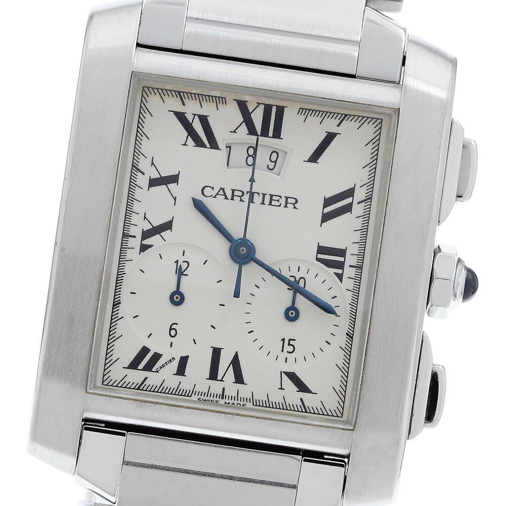 カルティエ CARTIER W51024Q3 タンクフランセーズ クロノリフレックス クォーツ メンズ _961863【中古】