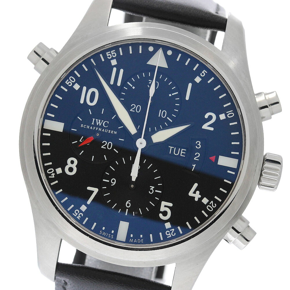 IWC IWC SCHAFFHAUSEN IW377801 パイロットウォッチ ダブルクロノグラフ デイデイト 自動巻き メンズ 良品 _969466【中古】