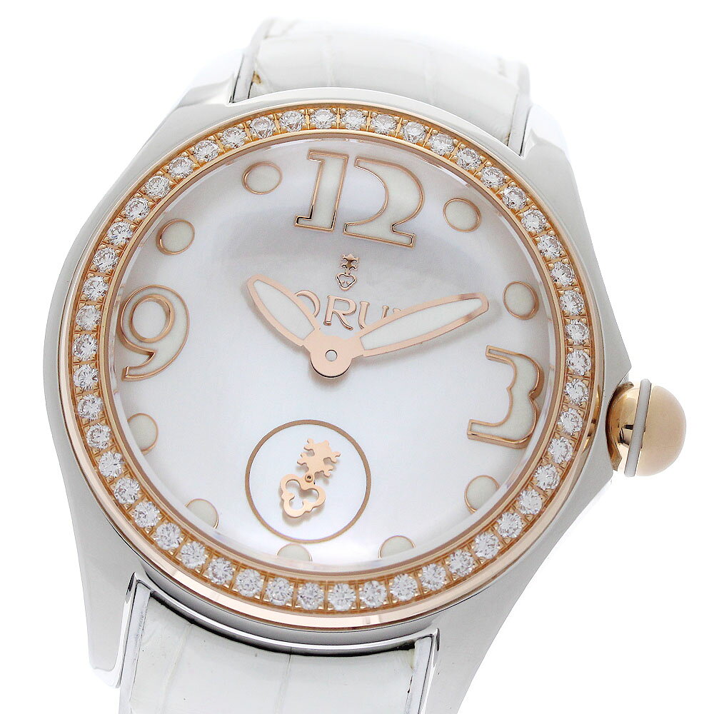 コルム CORUM 295.100.29/000C9 DN04 バブル42 マザーオブパール ダイヤベゼル ベゼルK18PG 自動巻き レディース 極美品 保証書付き_970961【中古】