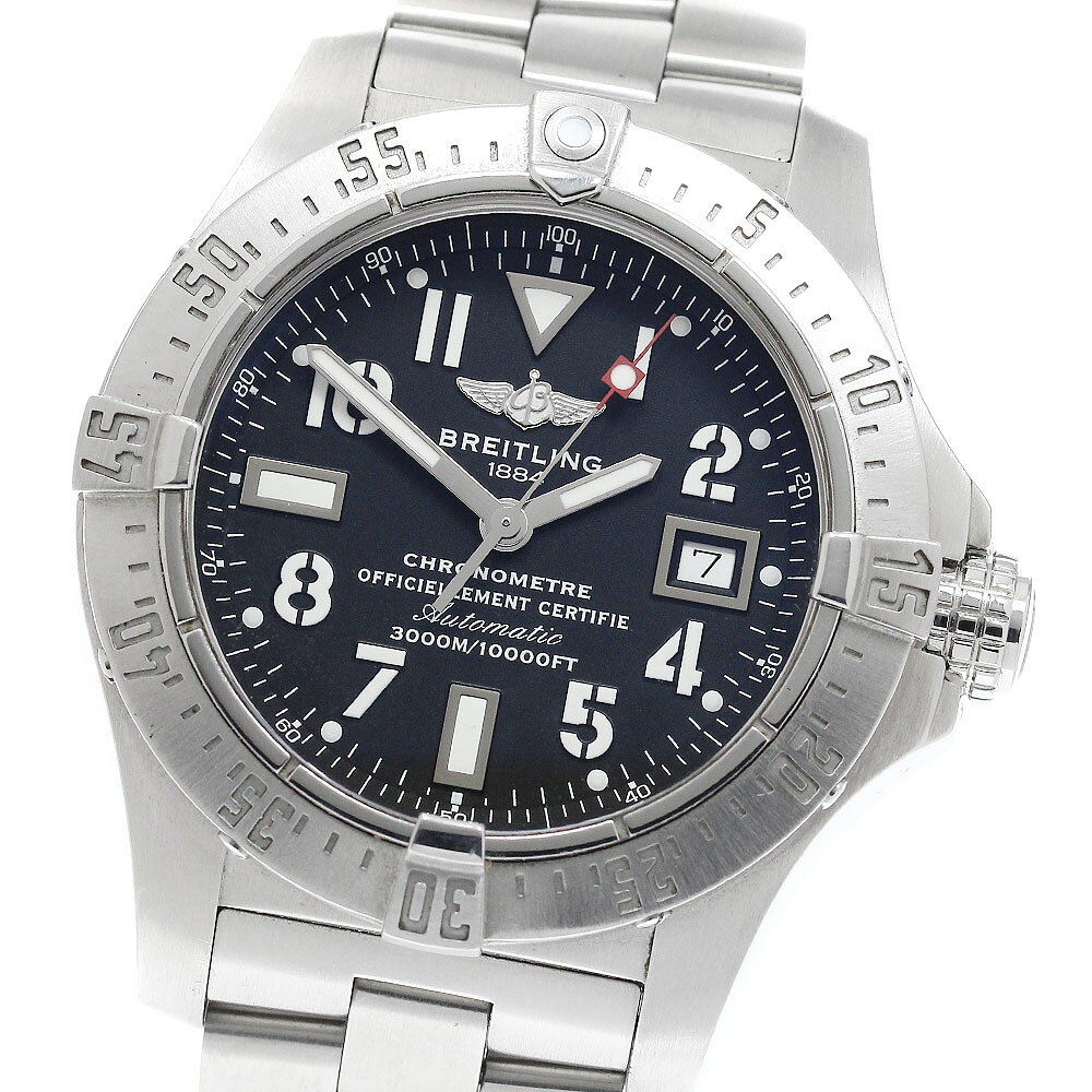 ブライトリング BREITLING A17330 アベンジャー シーウルフ デイト 自動巻き メンズ 良品 保証書付き_971189【中古】