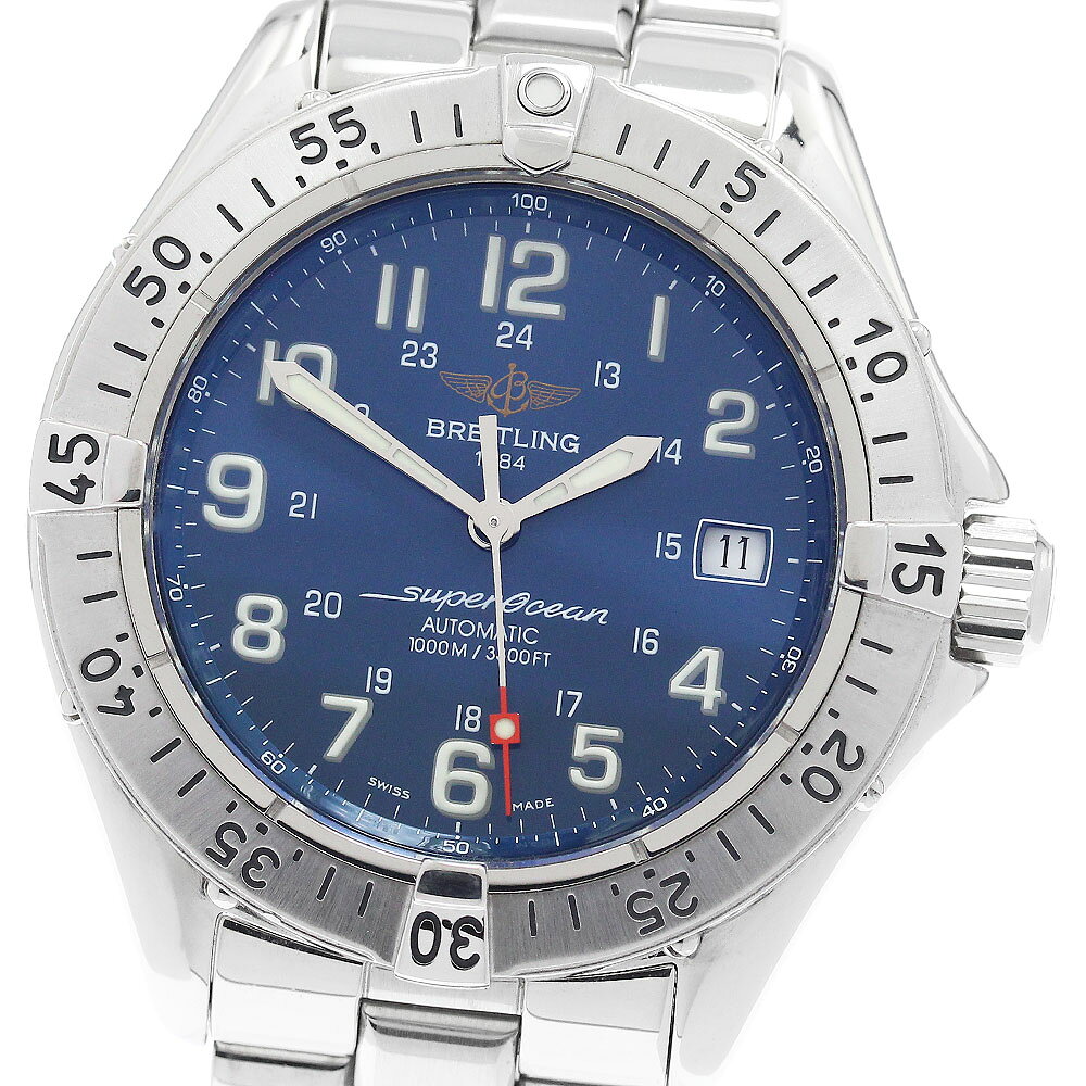 ブライトリング BREITLING A17340 スーパーオーシャン デイト 自動巻き メンズ 保証書付き_968042【中古】