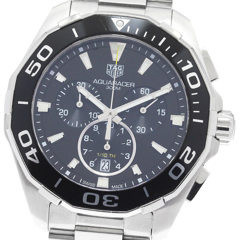 タグホイヤー TAG HEUER CAY111A.BA0927 アクアレーサー クロノグラフ デイト クォーツ メンズ 保証書付き_968668【中古】