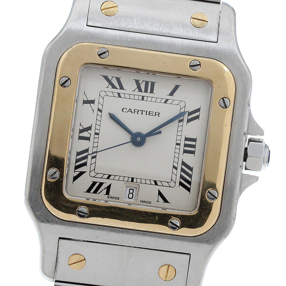 カルティエ CARTIER W20011C4 サントスガルベLM デイト YGベゼル クォーツ メン ...