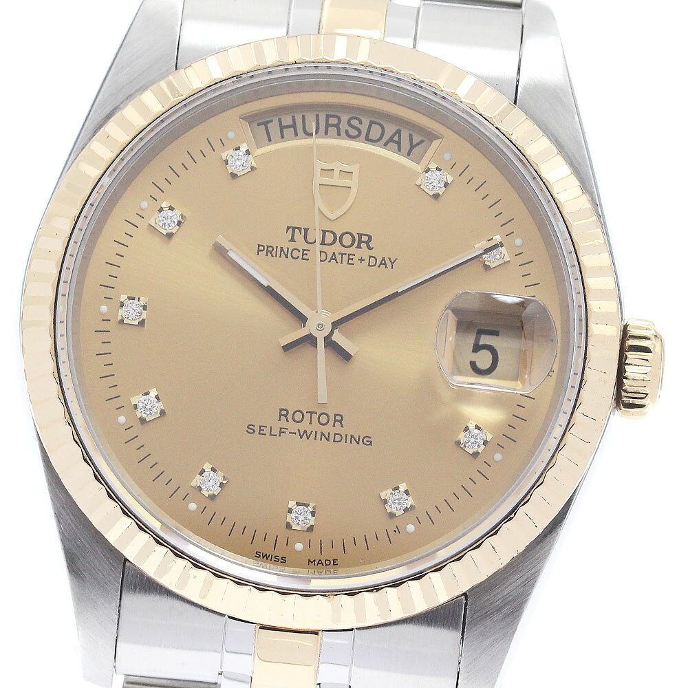 チュードル TUDOR 76213 プリンス デイトデイ YGコンビ 10Pダイヤ 自動巻き メンズ ...