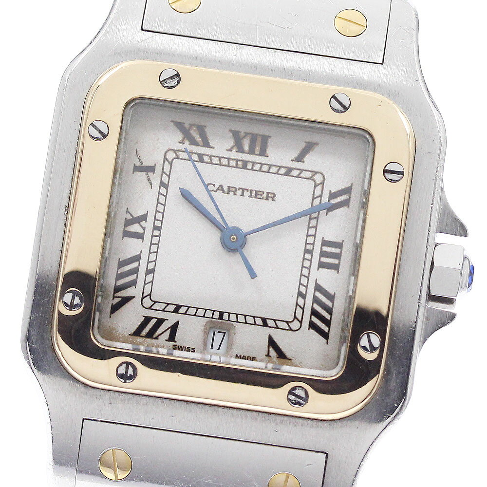 カルティエ CARTIER W20011C4 サントスガルベLM デイト YGベゼル クォーツ メンズ _961876【中古】