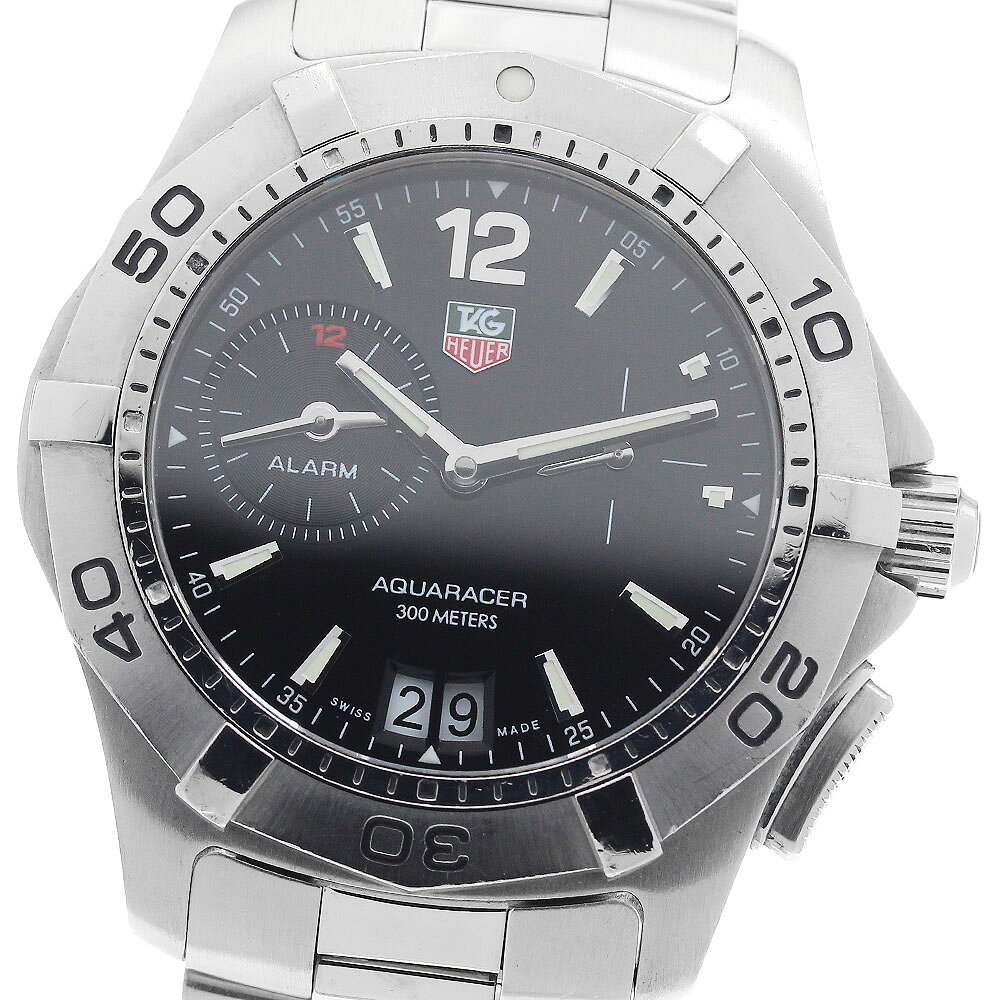 タグホイヤー TAG HEUER WAF111Z アクアレーサー デイト アラーム クォーツ メンズ _965375【中古】