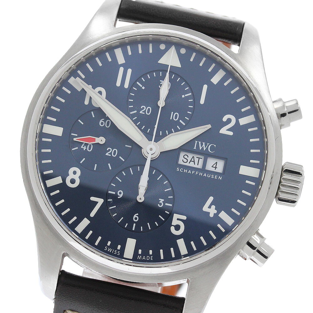 IWC IWC SCHAFFHAUSEN IW377714 パイロットウォッチ プティ プランス デイデイト クロノグラフ 自動巻き メンズ 保証書付き_968442【中古】