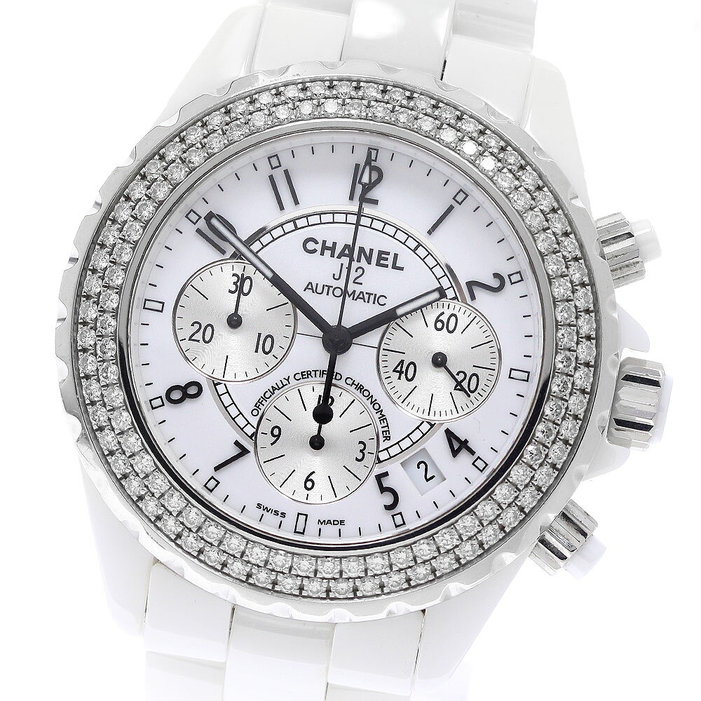 シャネル CHANEL H1008 J12 クロノグラフ ダイヤベゼル 自動巻き メンズ _969507【中古】