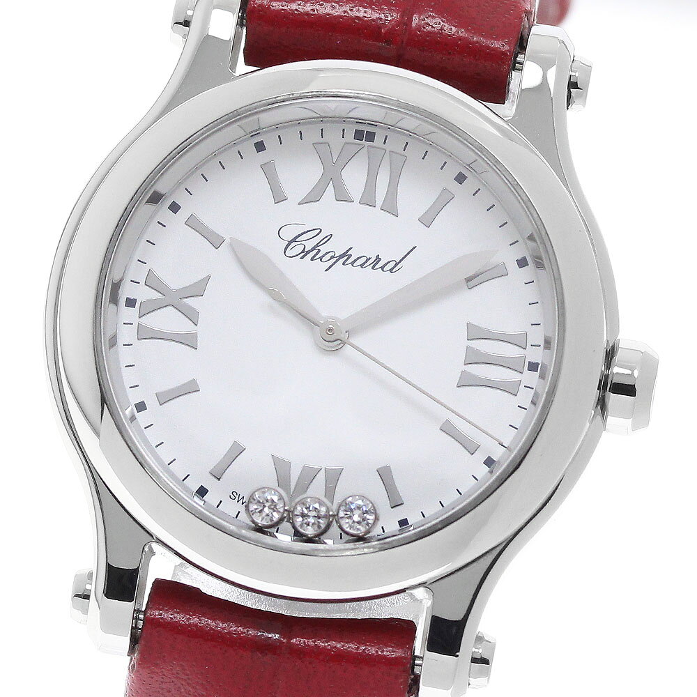 ショパール Chopard 278590-3001 ハッピースポーツ 3Pダイヤ クォーツ レディース _970937【中古】
