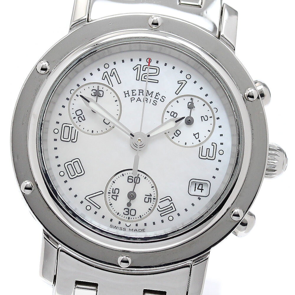 エルメス HERMES CL1.310 クリッパークロノ デイト クォーツ レディース _910426【中古】