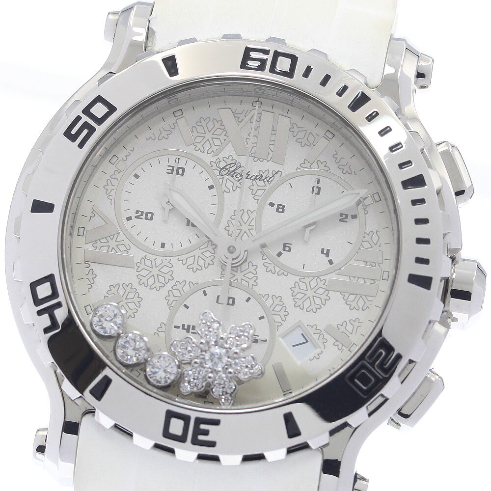 ショパール Chopard 8499 ハッピースポーツ クロノグラフ スノーフレーク ダイヤ クォーツ メンズ _963259【中古】