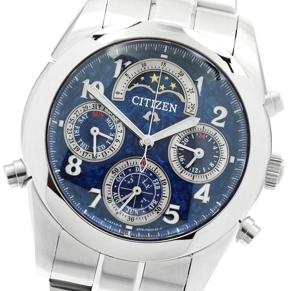 シチズン CITIZEN 6770-T001416 カンパノラ405 グランドコンプリケーション クォーツ メンズ 極美品 箱付き_969369【中古】