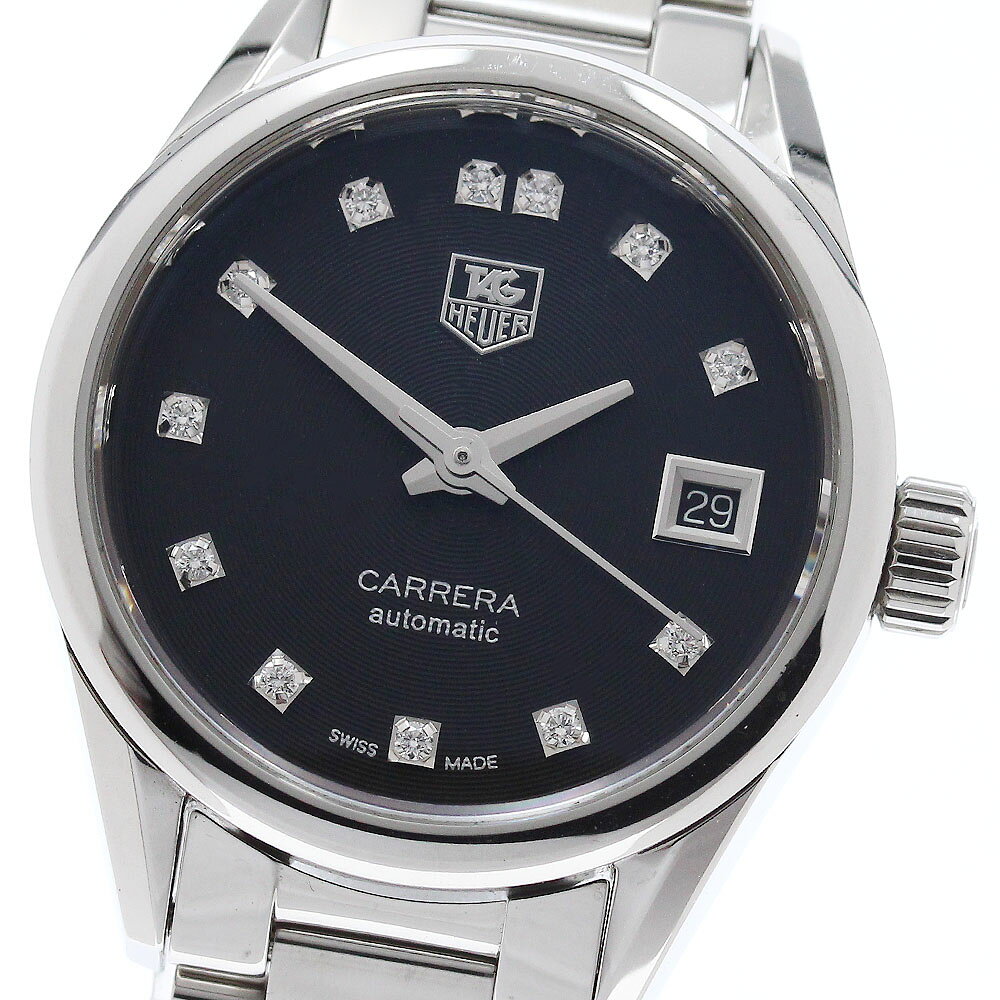 タグホイヤー TAG HEUER WAR2413-3 カレラ 12Pダイヤ デイト 自動巻き レディース 良品 _957415【中古】