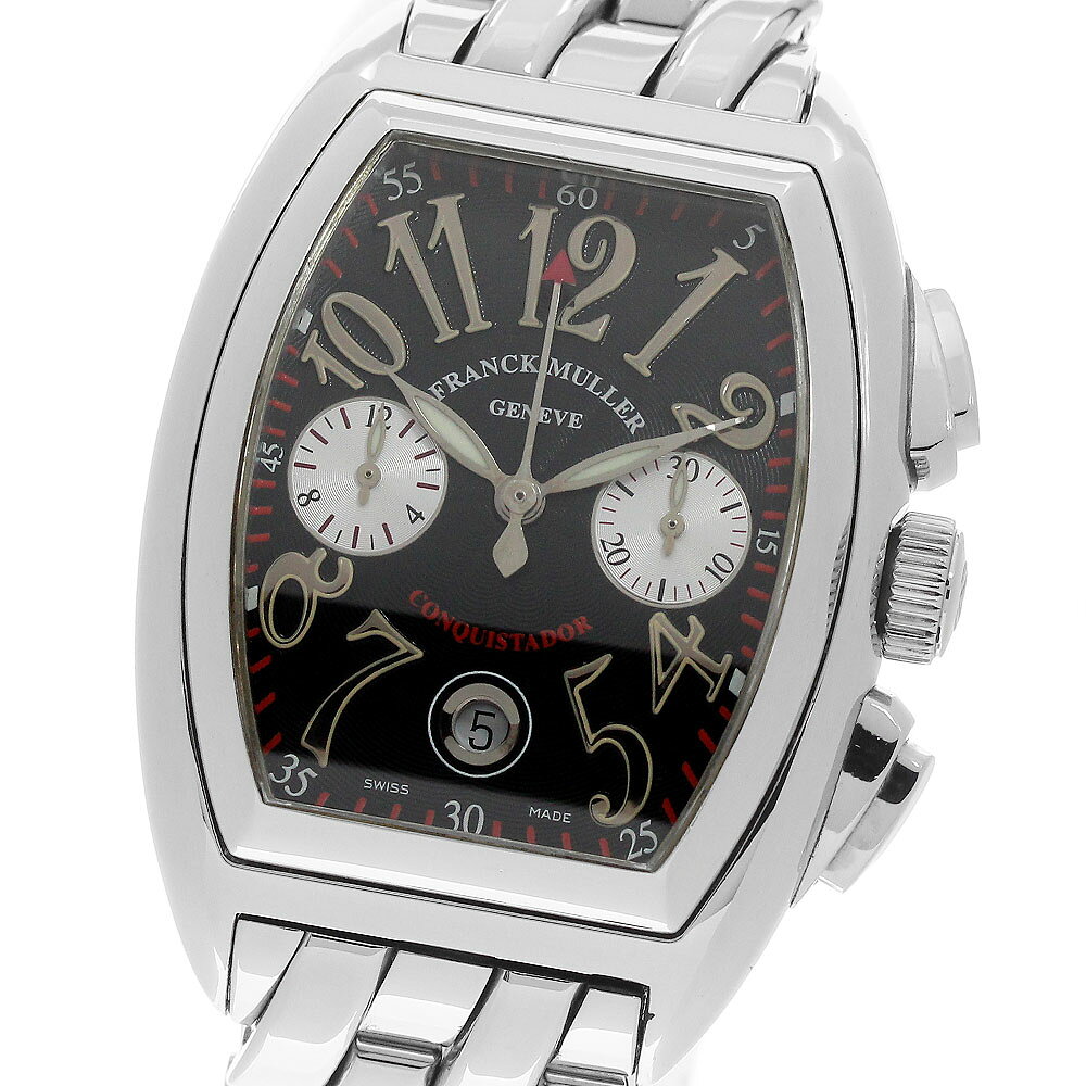 フランクミュラー FRANCK MULLER 8001CC コンキスタドール クロノグラフ 自動巻き メンズ 箱付き_962746【中古】