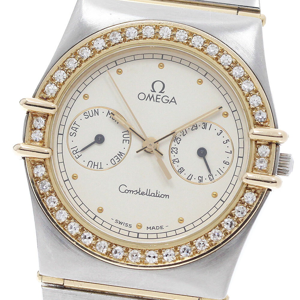 オメガ OMEGA コンステレーション フルバー フラットダイヤベゼル クォーツ メンズ _968305【中古】