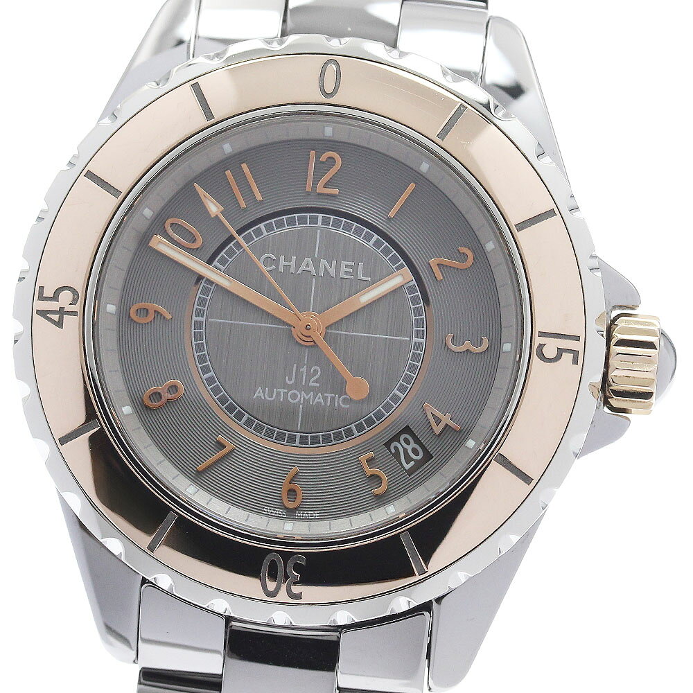 シャネル CHANEL H4185 J12 クロマティック ベージュゴールド デイト 自動巻き メンズ 良品 _957772【中古】
